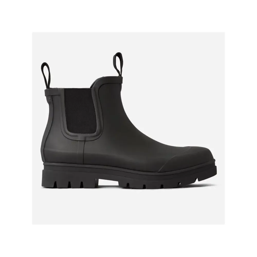 Everlane Black Chelsea Rain Boots Size 10 Waterproof Lug Sole Minimalist NWOB